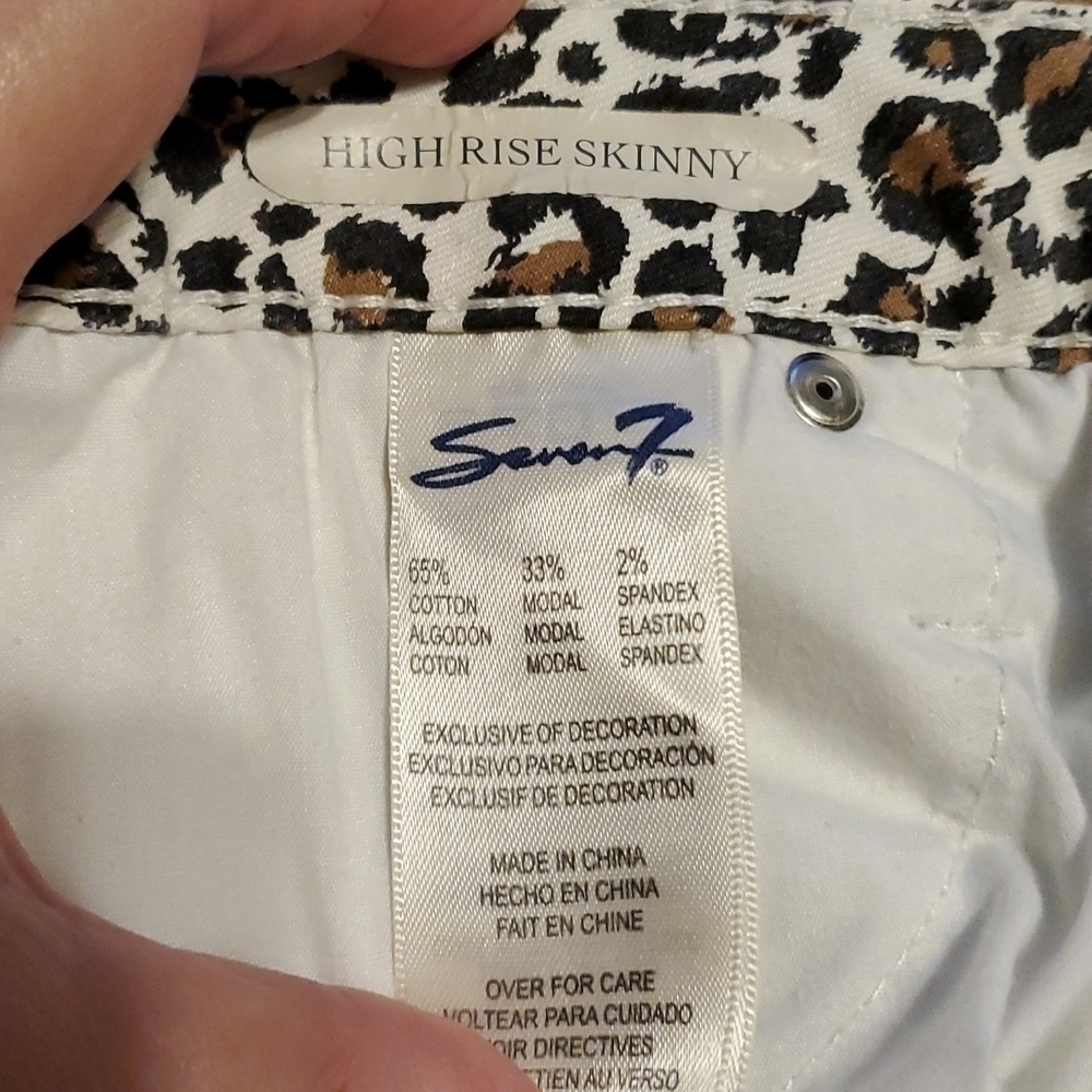 Seven7 High Rise Skinny Animal Print Denim Jeans Sz 12 - Picture 7 of 7